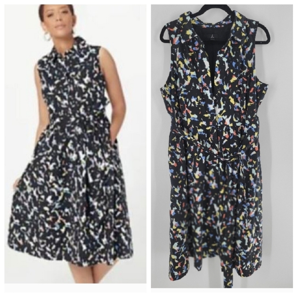 Jason‎ Wu Confetti Print Sleeveless Dress Size XL